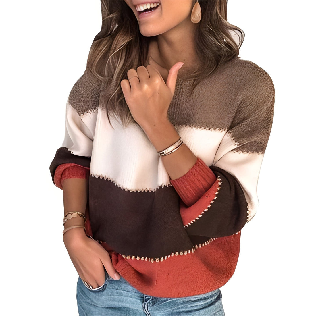 Aubrie - Bequemer Streifenpullover