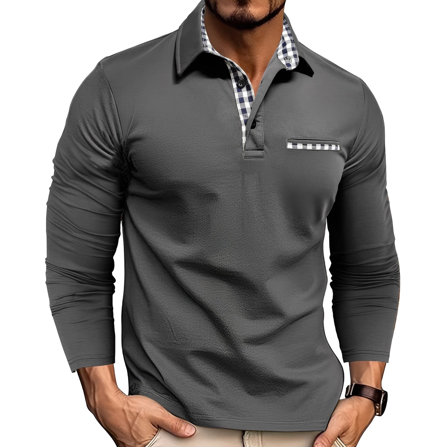 Charel - Elegantes Herren-Poloshirt mit langen Ärmeln
