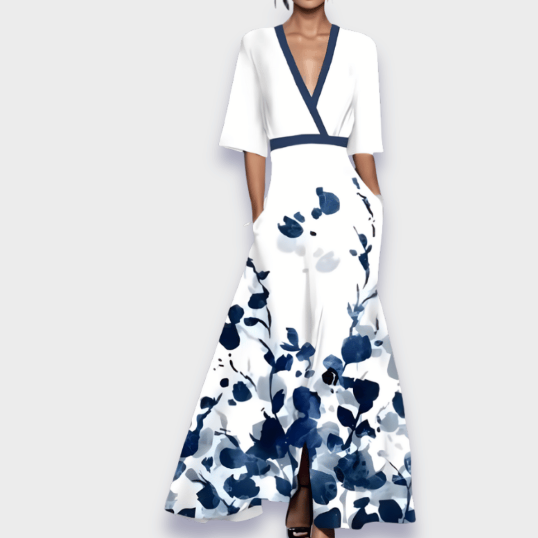 Emeline - Luxuriöses Wickelkleid mit Blumenmuster