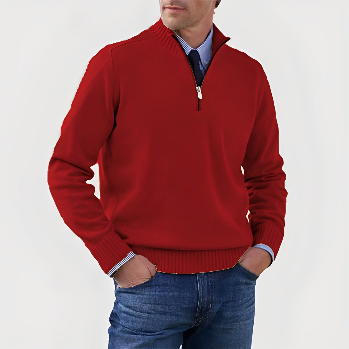 Nolan - Gemütlicher Pullover mit halbem Reißverschluss