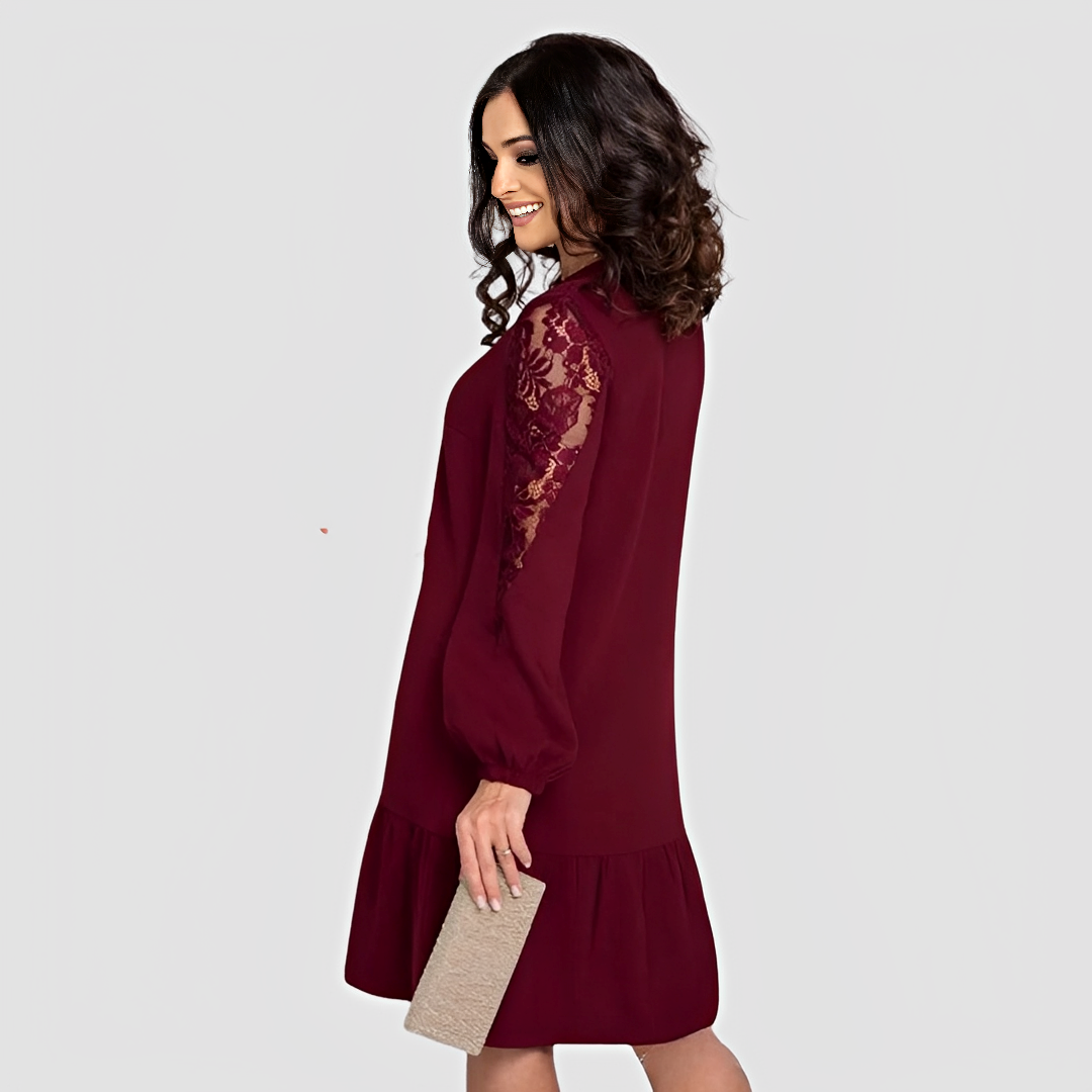 Colette – Midi-Kleid für Frauen mit langen Ärmeln