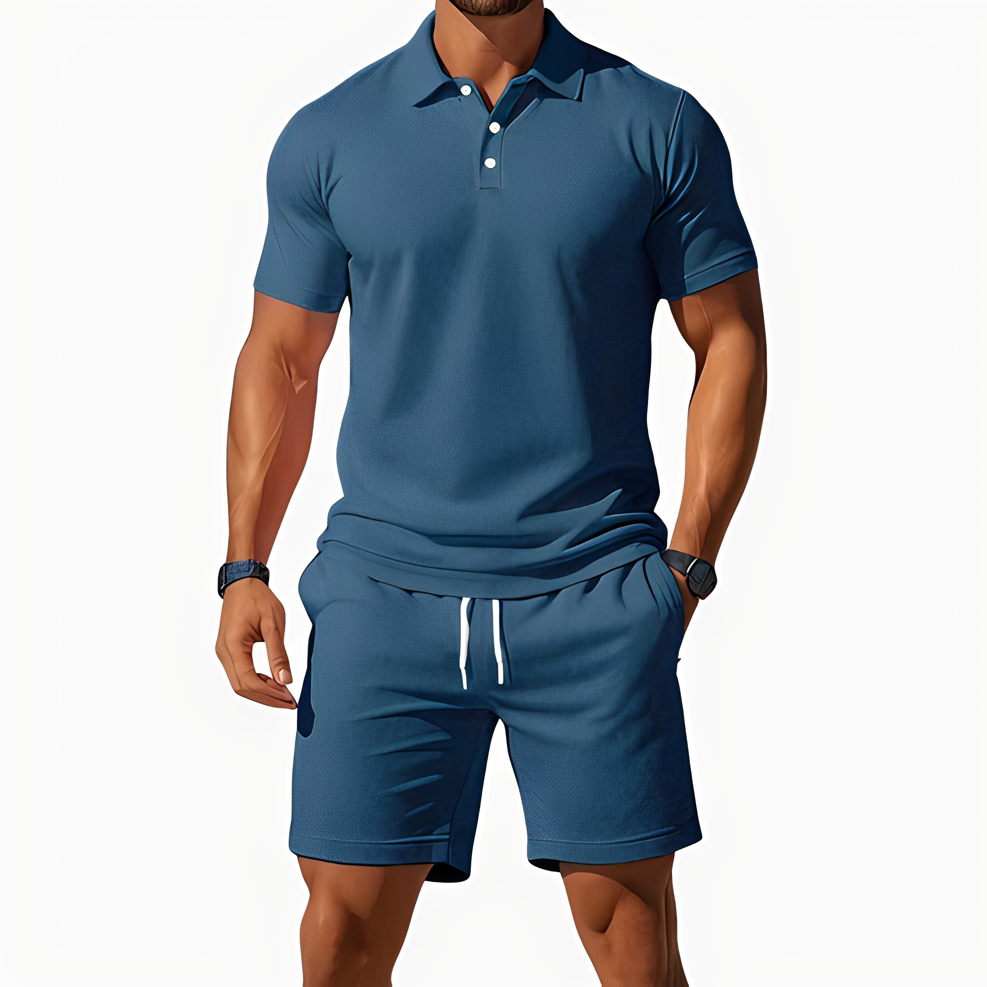 Aldrin - Trendiges Polo- und Shorts-Set für Männer