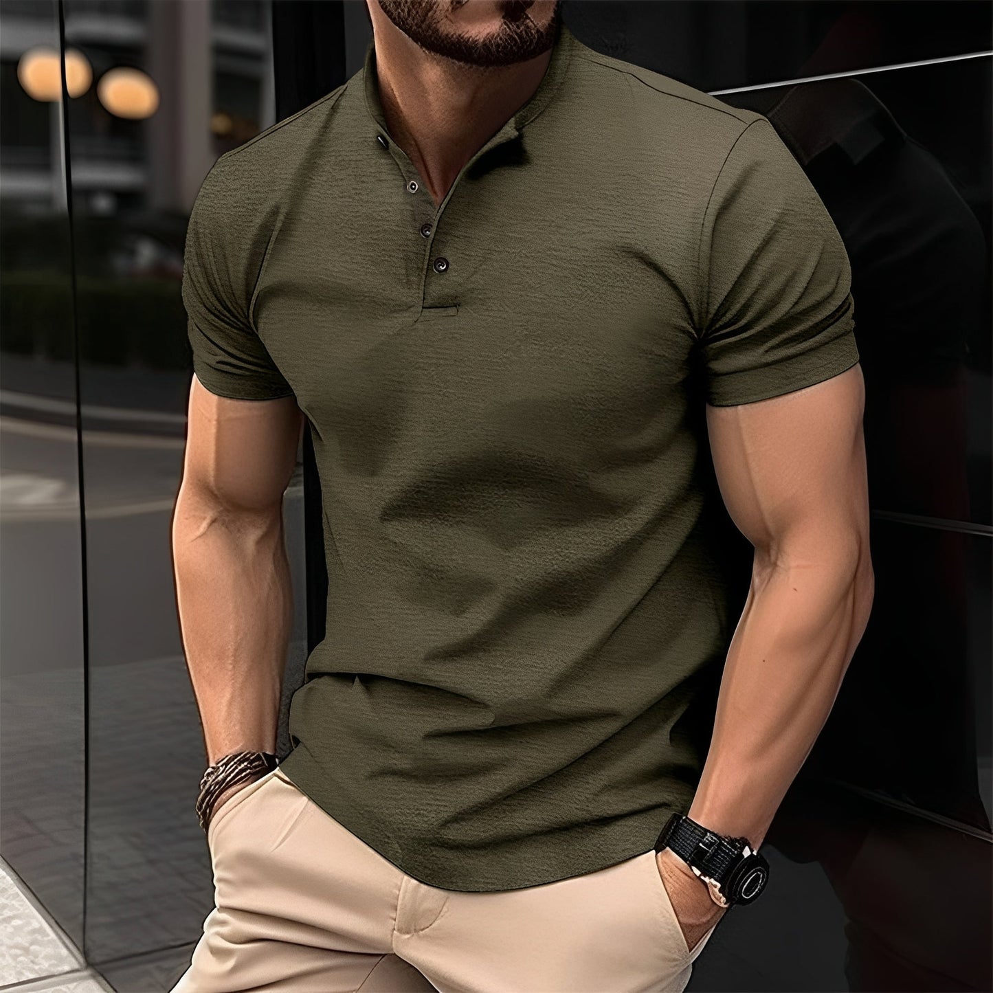 Peter - Legeres Herrenpoloshirt mit Knopf