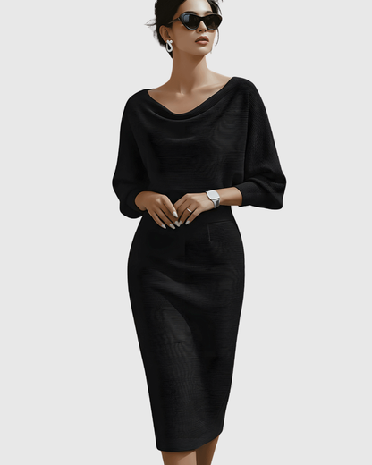 Danaya – Stilvolles Midikleid mit Drapierung