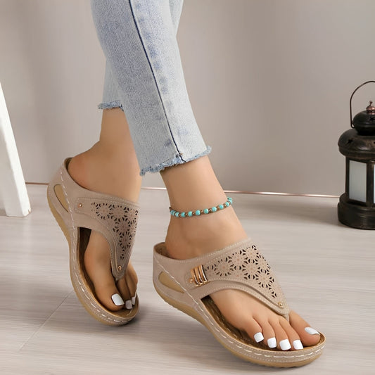 Jamie - Bequeme Römer-Sandalen mit Keilabsatz für Damen