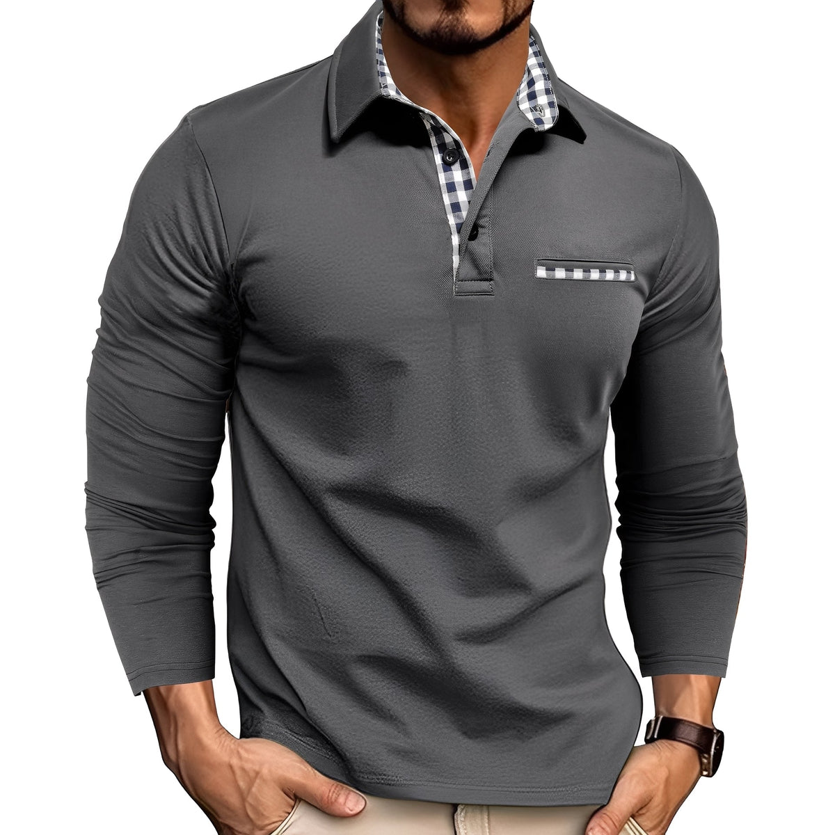 Rupert - Leichtes Herren-Poloshirt mit langen Ärmeln