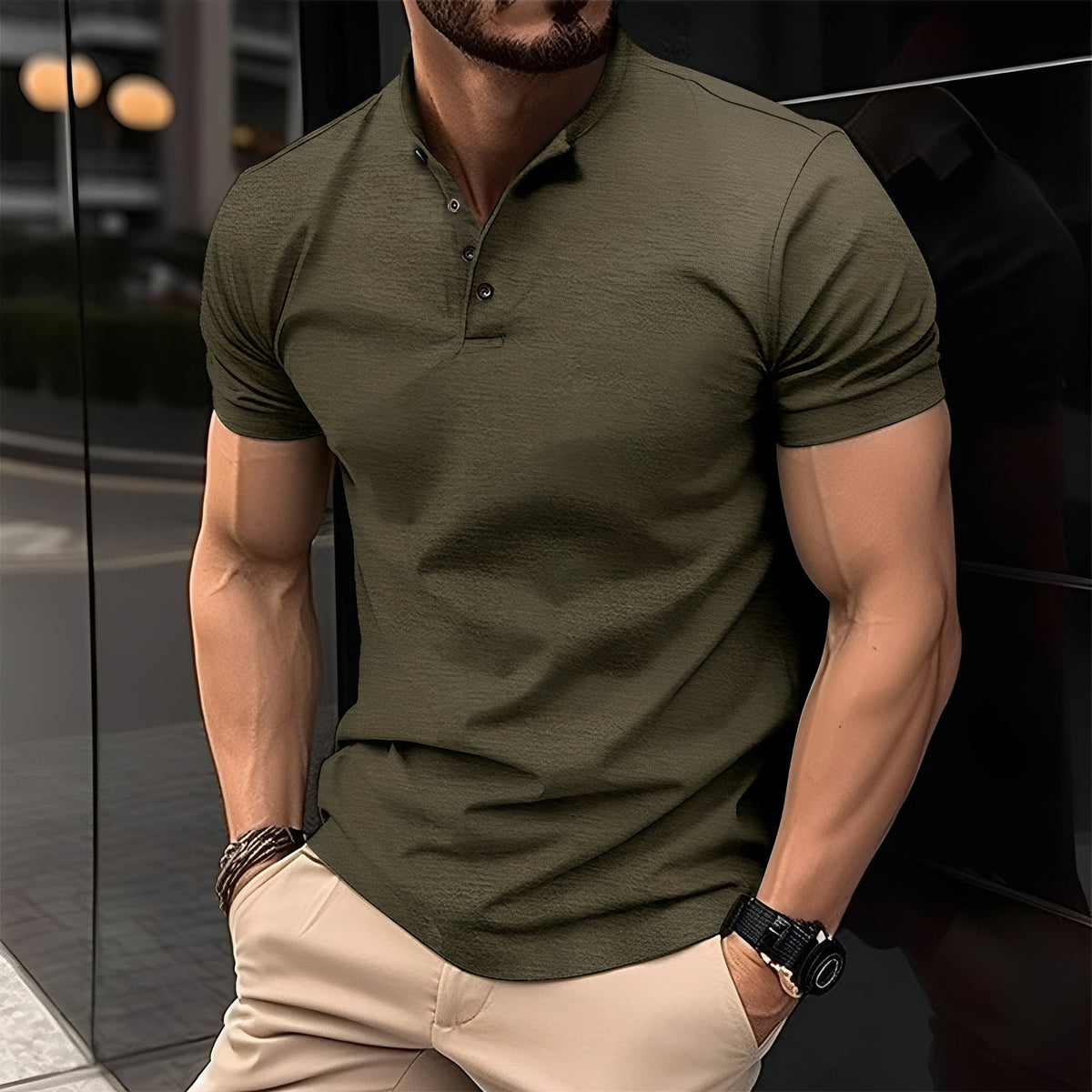 Frank - Komfortables Herrenshirt mit Knopfleiste