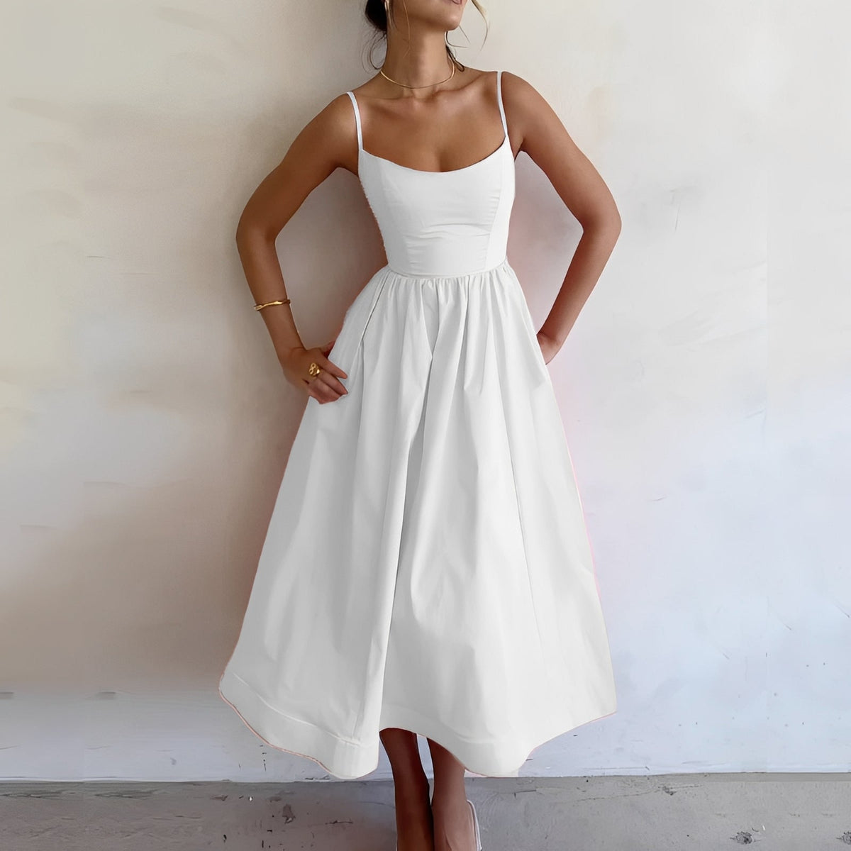 Maddie - Bequemes Damen-Midi-Kleid mit Trägern