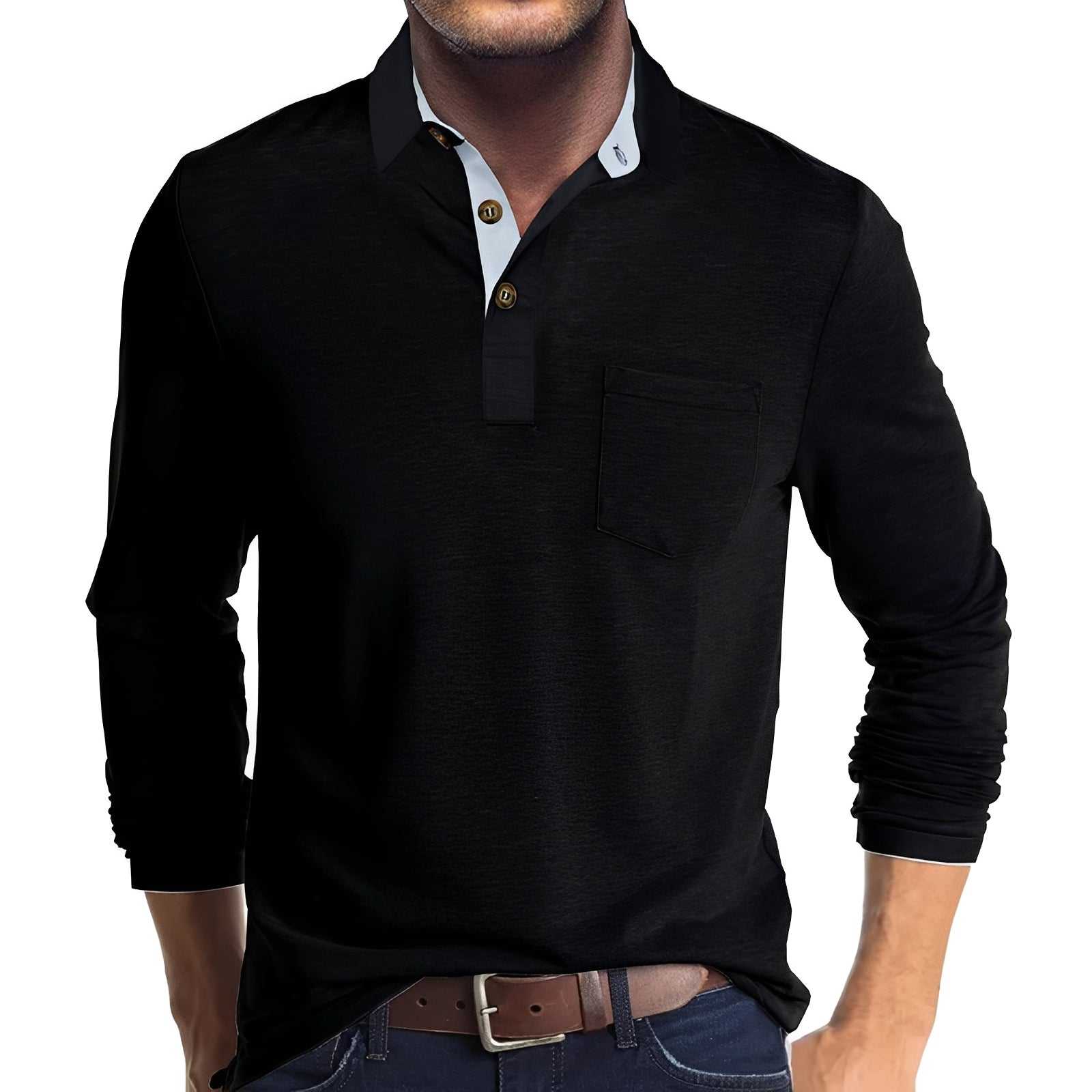 Marty - Komfortables Langarm-Poloshirt für Herren