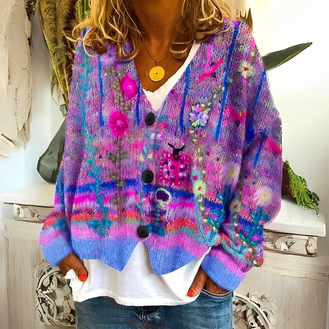 Yasmina - Gemütlicher und bunter Strickpullover für Damen