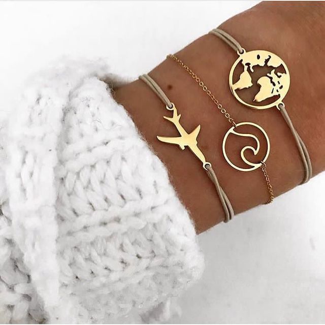 Alora – elegantes Set von Armbändern in Limettengrün