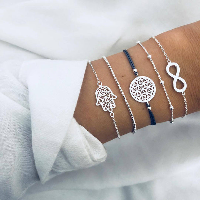 Alora – elegantes Set von Armbändern in Limettengrün