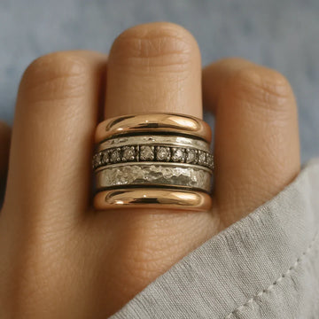 Maellie – Dickes Vintage-Ring in Gold und Silber