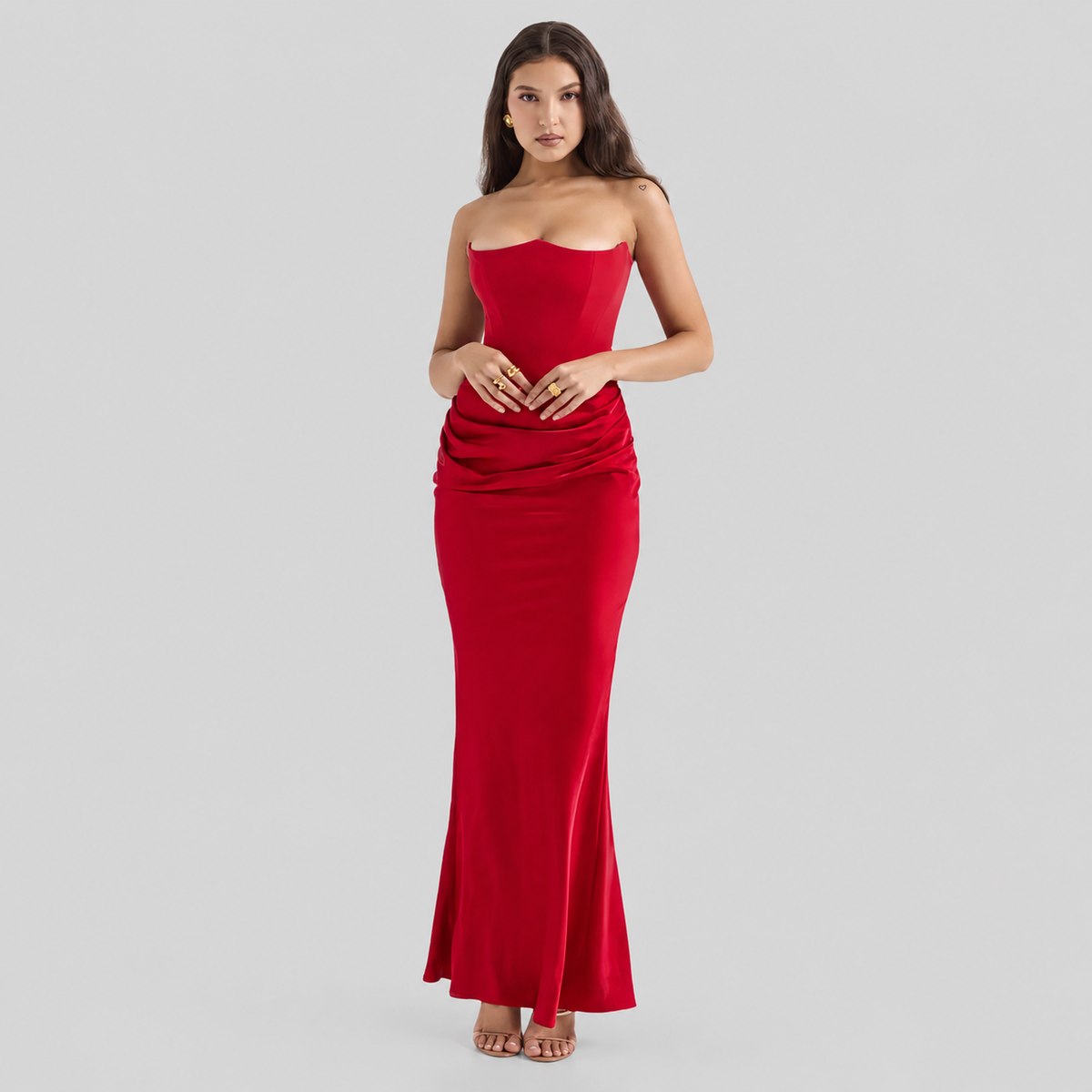 Elisabeth – Schickes Maxikleid mit freiem Schulterbereich für Damen