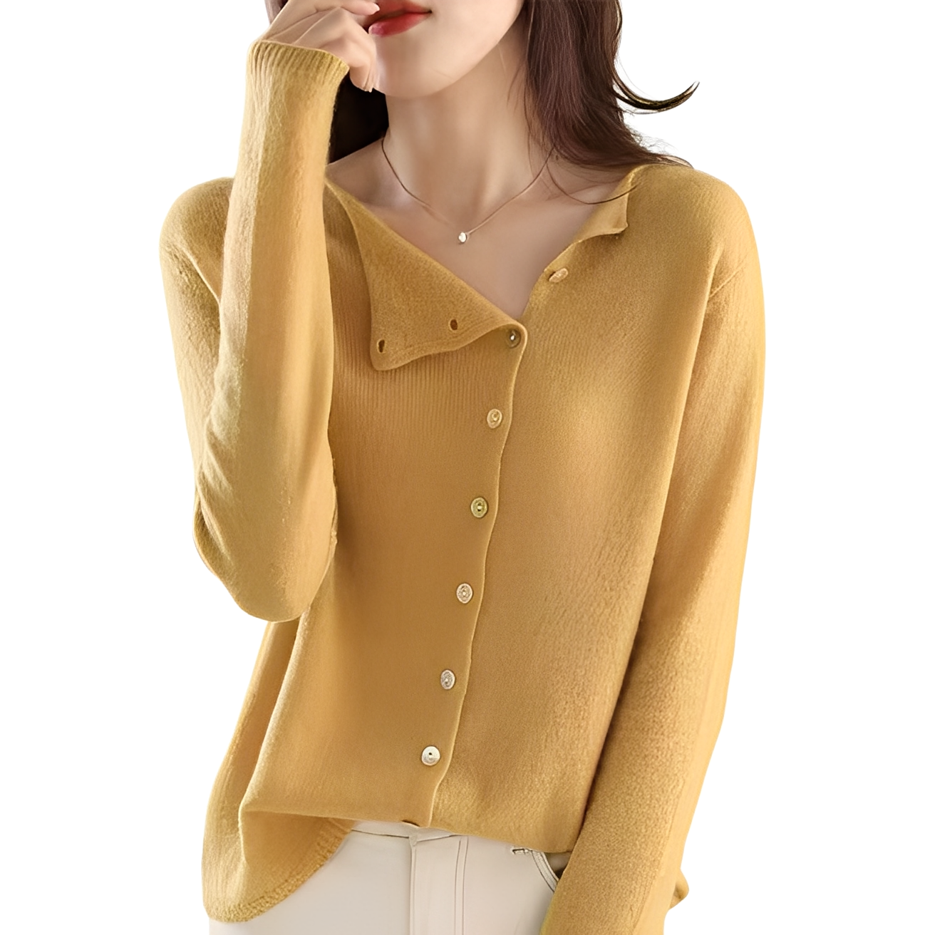 Joann - Eleganter, leichter Damenpullover mit Knöpfen