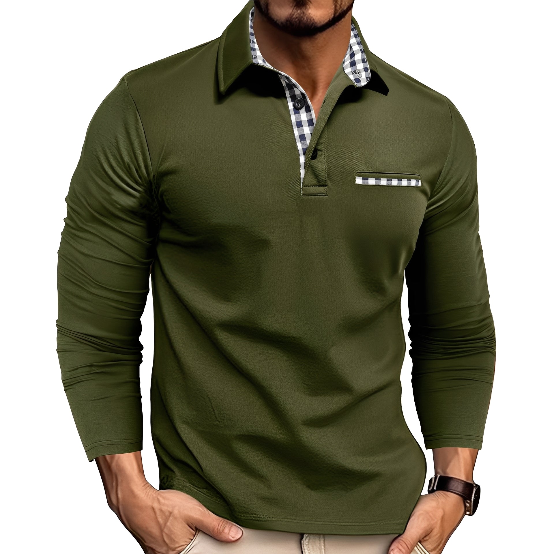 Charel - Komfortables langärmeliges Herren-Poloshirt