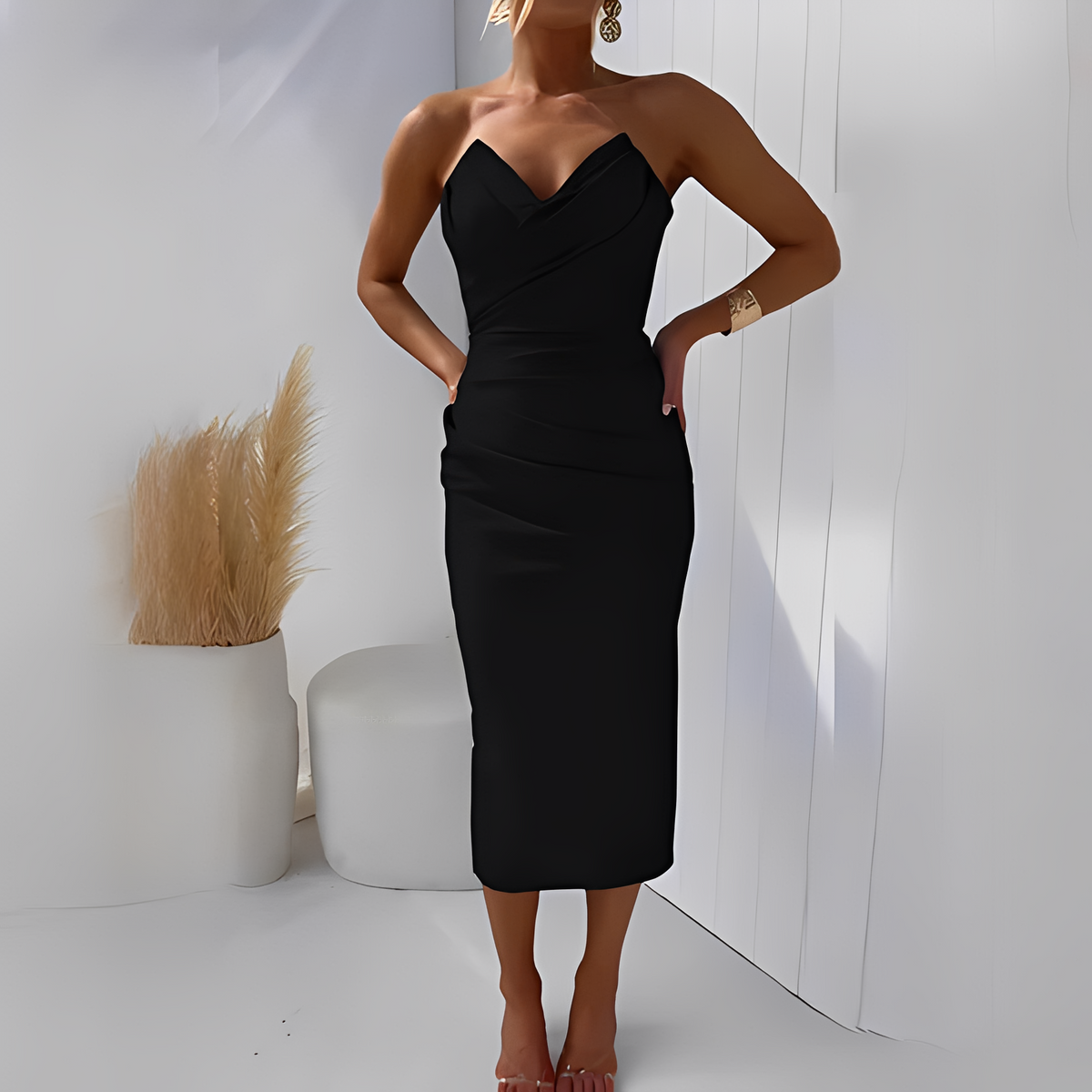 Wanda - Stilvolles schulterfreies Kleid für Damen