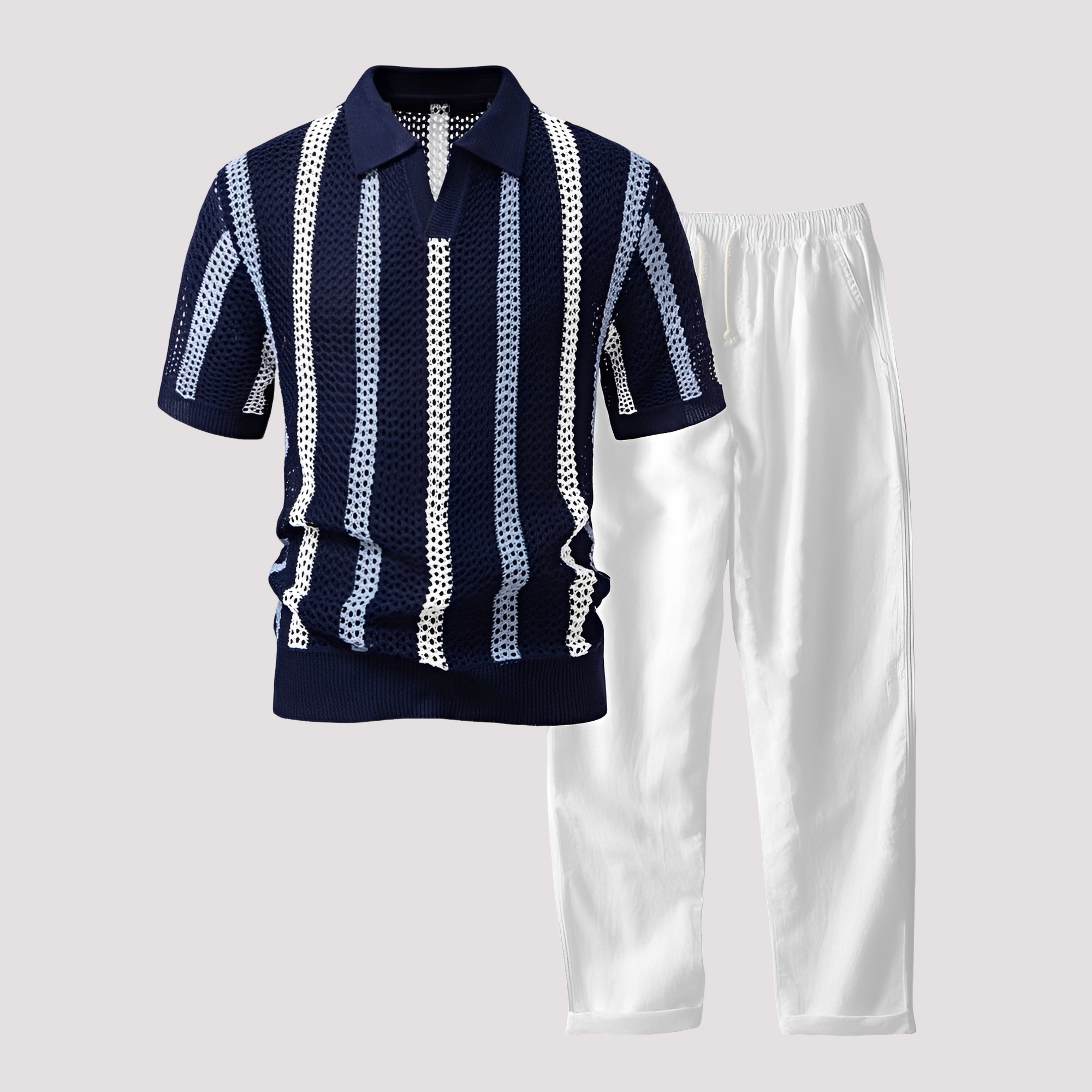 Richards - Bequemes Streifen-Polo mit passender Hose
