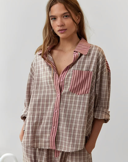 Sabrina - Entspanntes, bequem geschnittenes Damen-Pyjama-Set