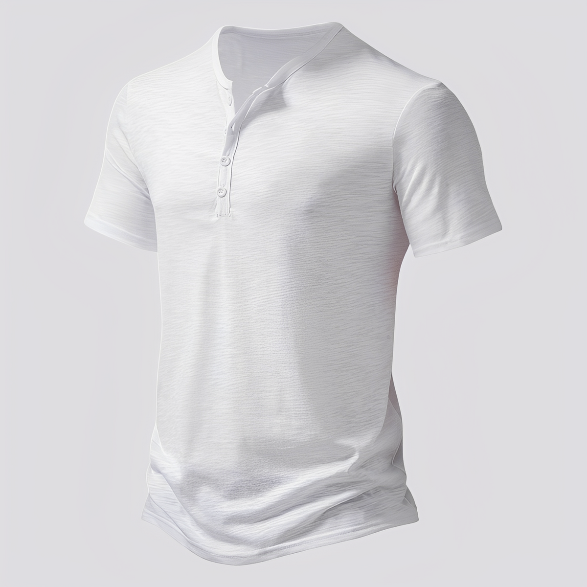 David - Herren-T-Shirt im komfortablen Design mit Knöpfen
