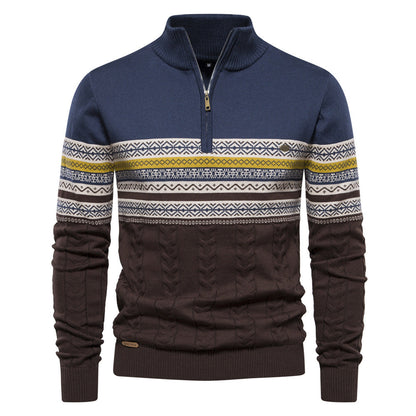 Bryant - Modischer Herrenpullover mit Streifen und Reißverschluss