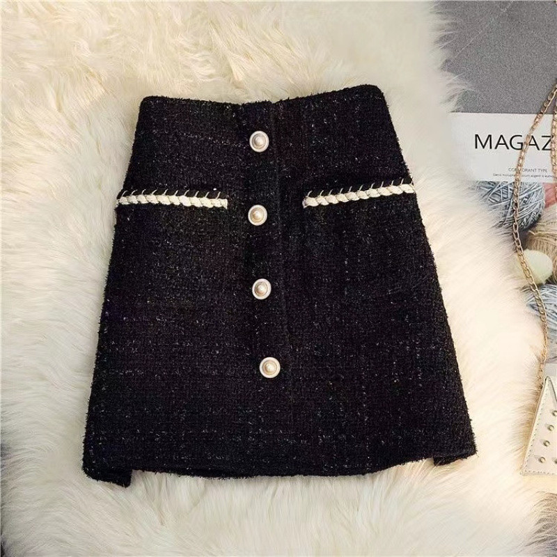 Dorothea - Tweed-A-Linien-Rock mit hohem Bund