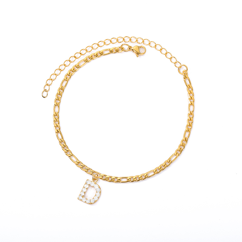 Knöchel mit Initiale - Armband am Knöchel mit Ihrer Initiale