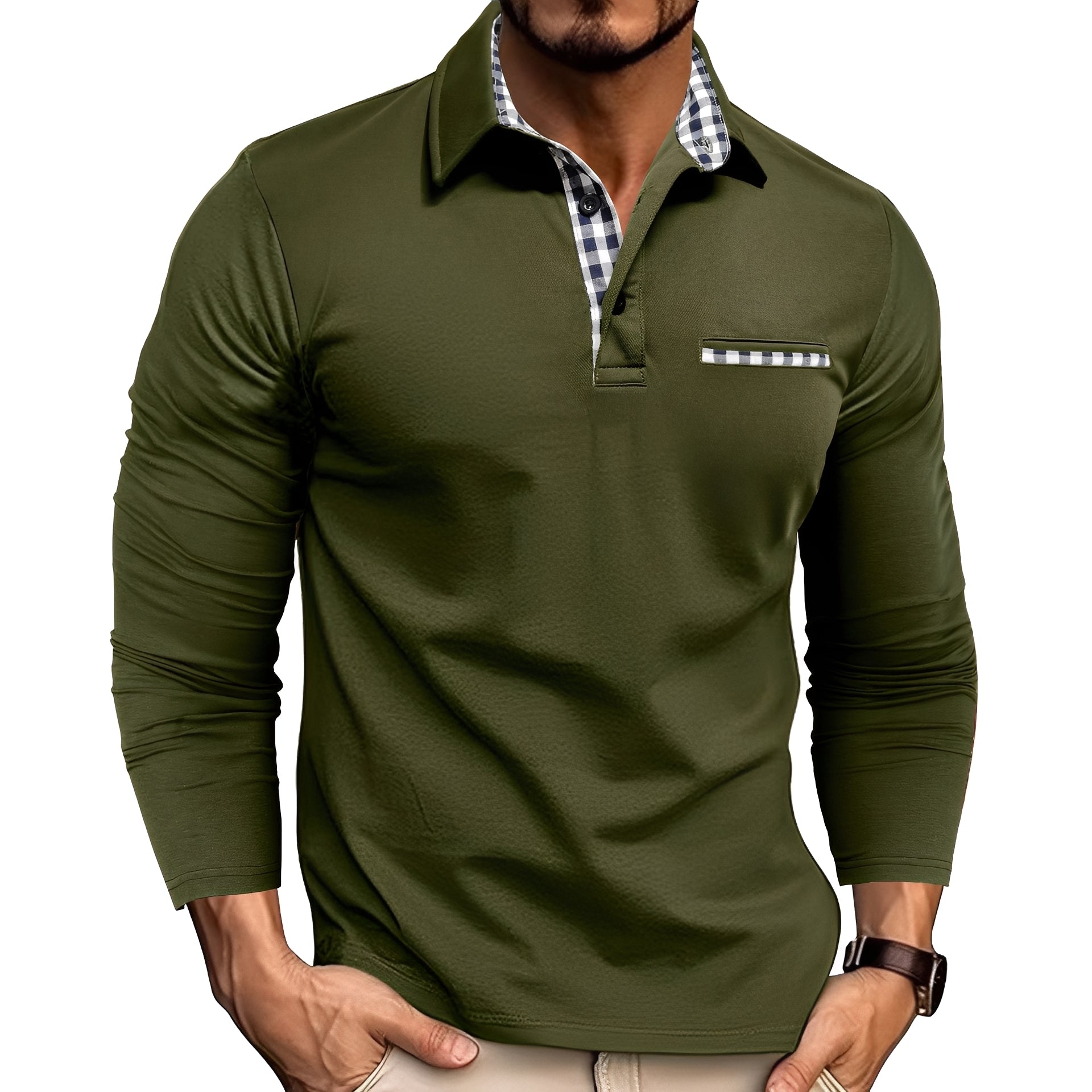 Rupert - Bequemes Langarm-Poloshirt für Männer