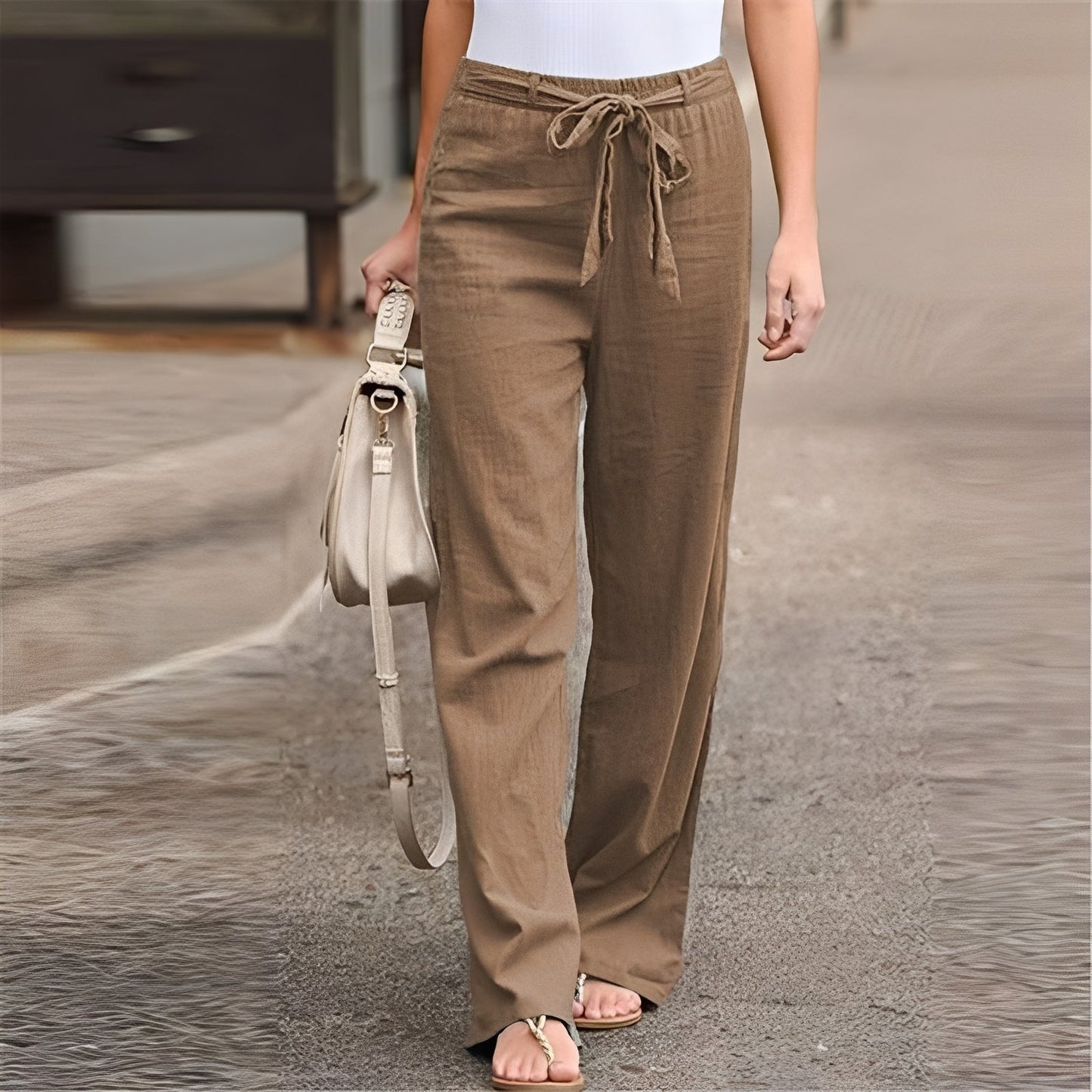 Amie - Damenhose mit weitem Bein und elastischem Bund
