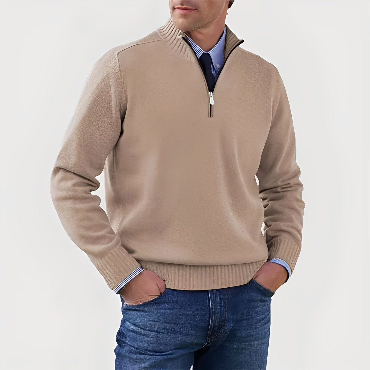 Nolan - Gemütlicher Pullover mit halbem Reißverschluss