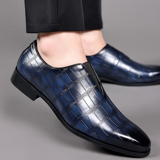 Russell - Formelle Herren-Leder-Slipper mit Steinmuster