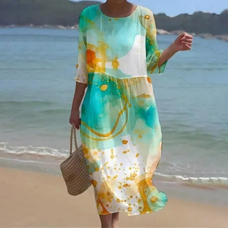 Keely - Feminines, leichtes Midi-Kleid mit Blumenmuster