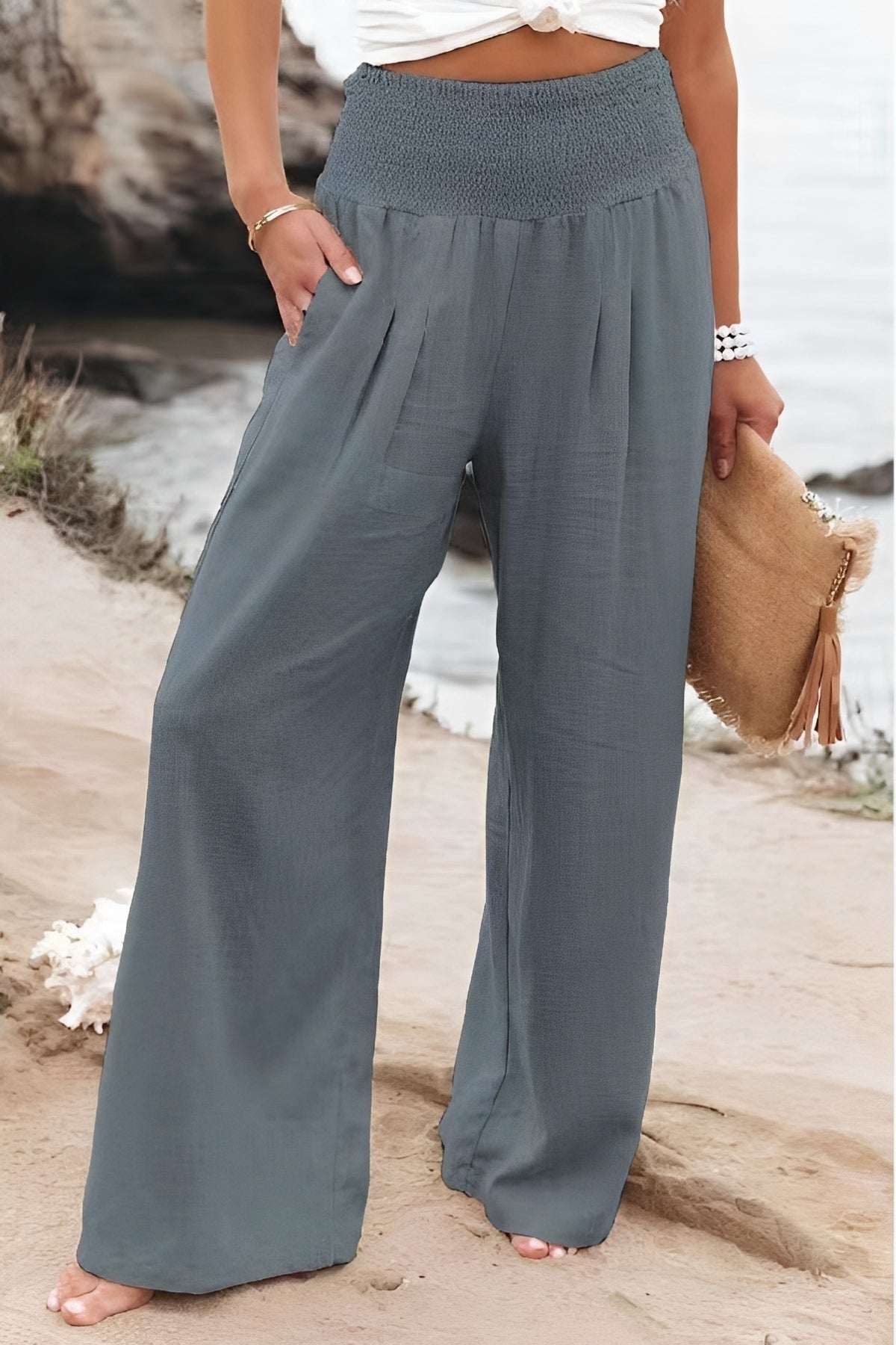 Nadia - Damenhose mit hohem Bund und weitem Bein