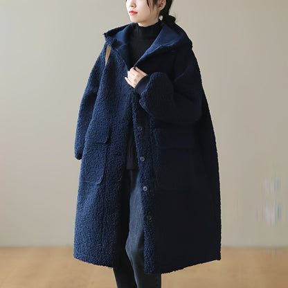 Sophie - Damen-Kunstfellmantel in Oversize mit Kapuze