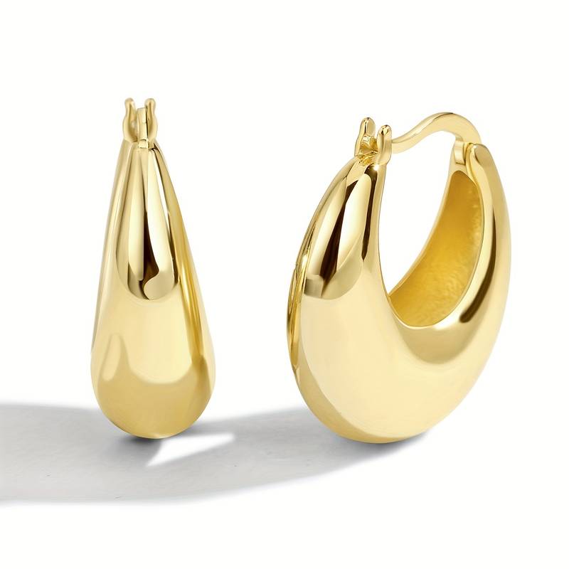 Dicke Ohrringe aus 18 Karat Gold - Offene dicke Ohrringe