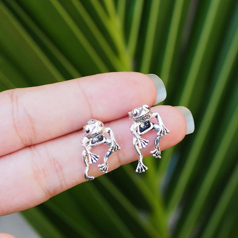 Hübscher Schwimmender Frosch - Mini Frosch Ohrringe