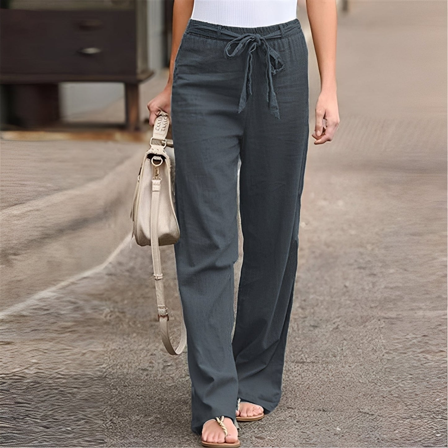 Amie - Damenhose mit weitem Bein und elastischem Bund