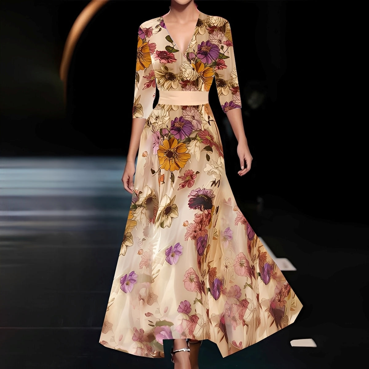 Debora - Damenmaxikleid mit Blumendesign