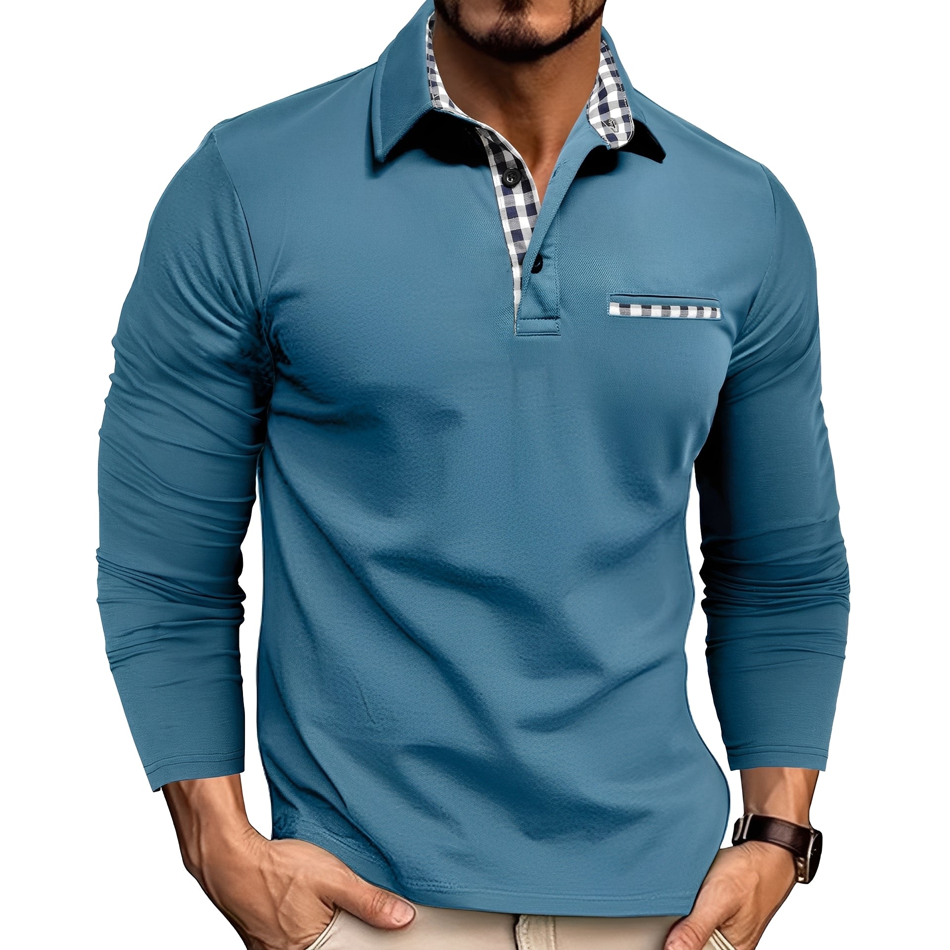 Charel - Komfortables langärmeliges Herren-Poloshirt