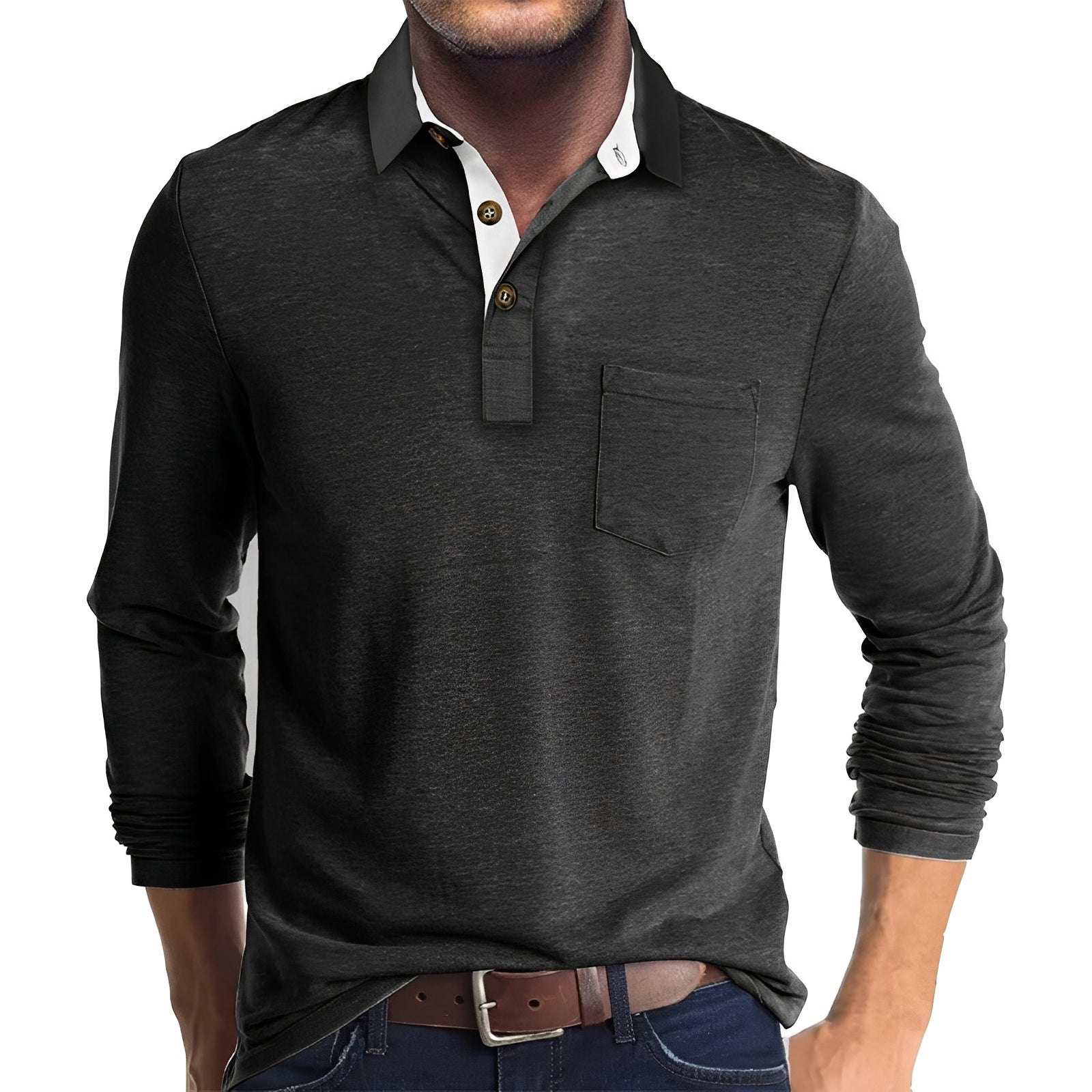 Marty - Komfortables Langarm-Poloshirt für Herren