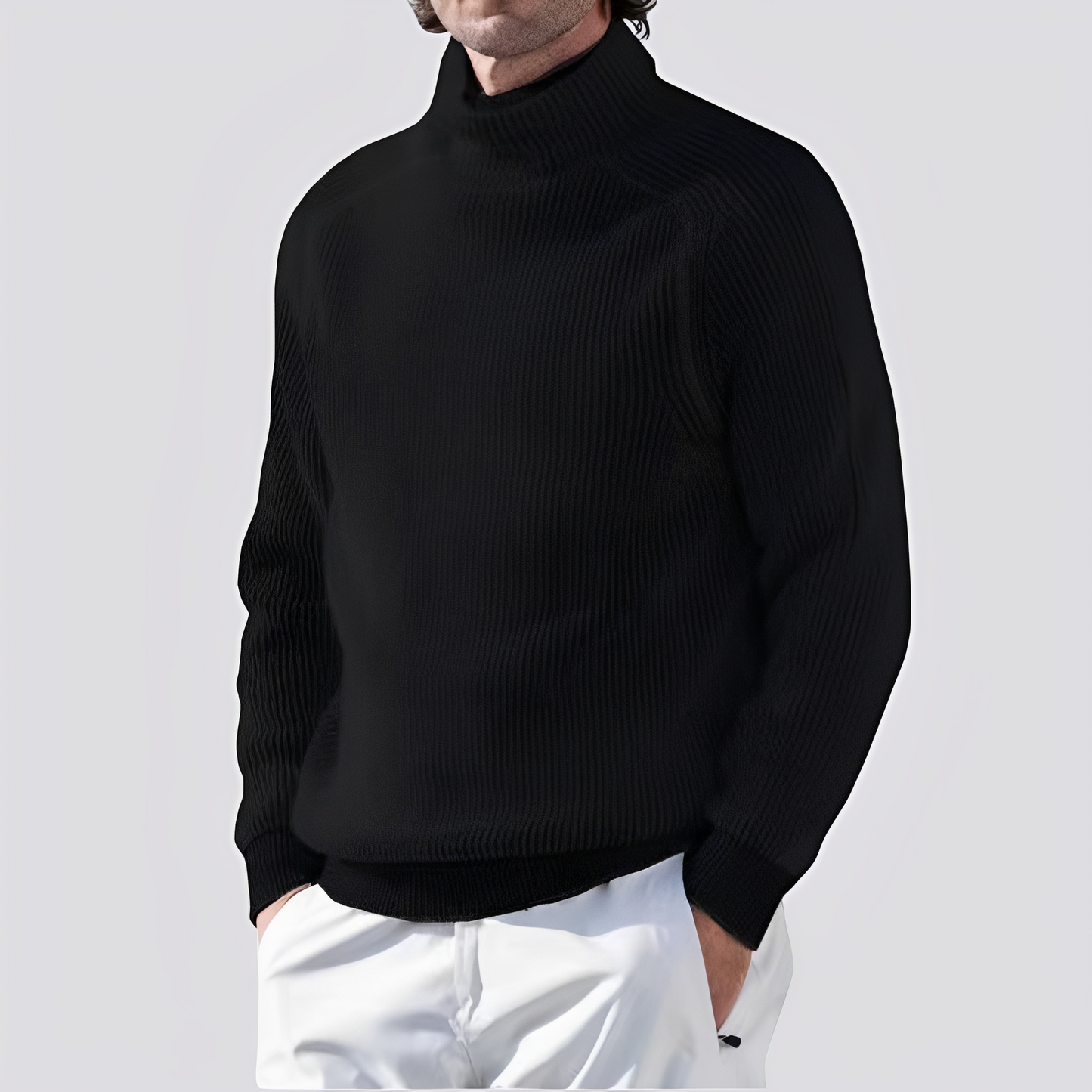 Zack - Herren-Strickpullover mit Rippdesign, warm und trendy