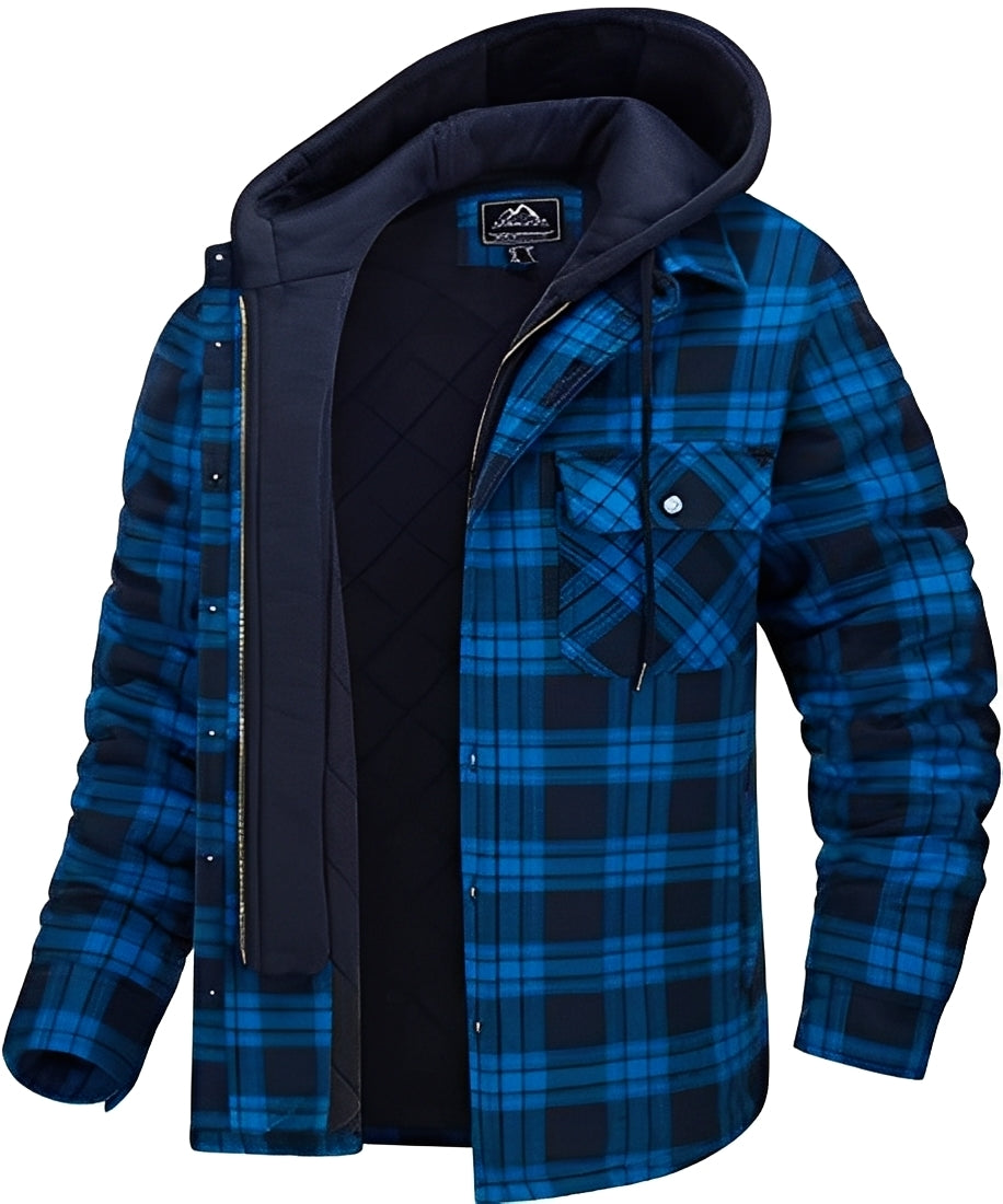 Rodger - Modische Herrenjacke mit Karomuster und Kapuze