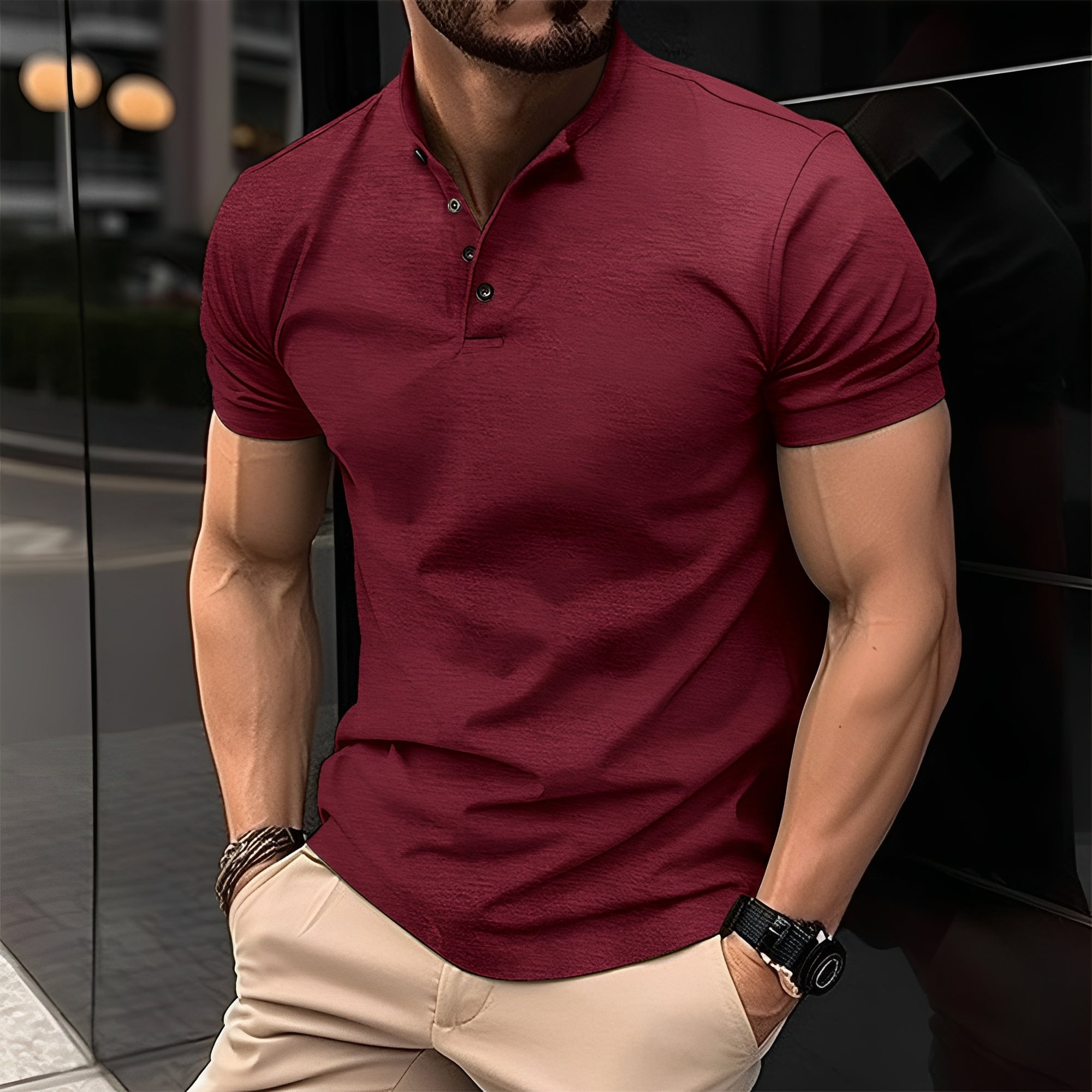 Frank - Komfortables Herrenshirt mit Knopfleiste