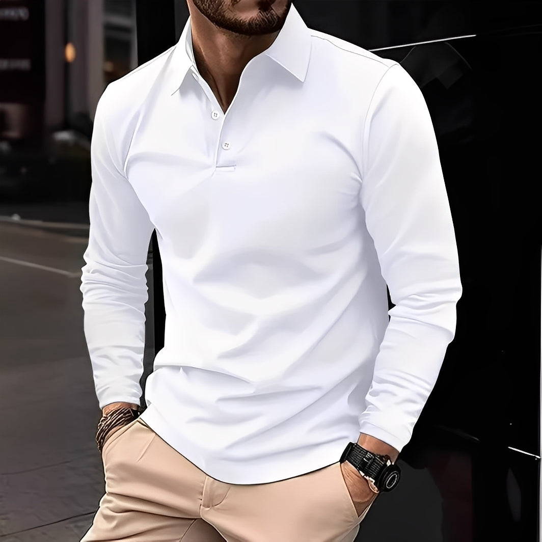 Deacon - Bequemes Langarm-Poloshirt für Herren