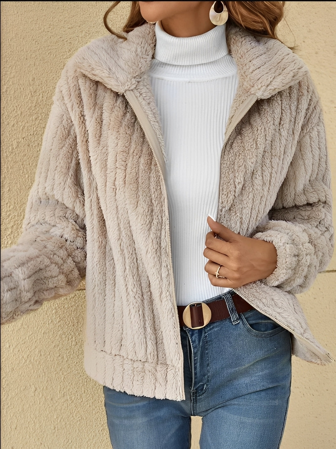 Aysha - Moderne, weit geschnittene Damen-Fleecejacke