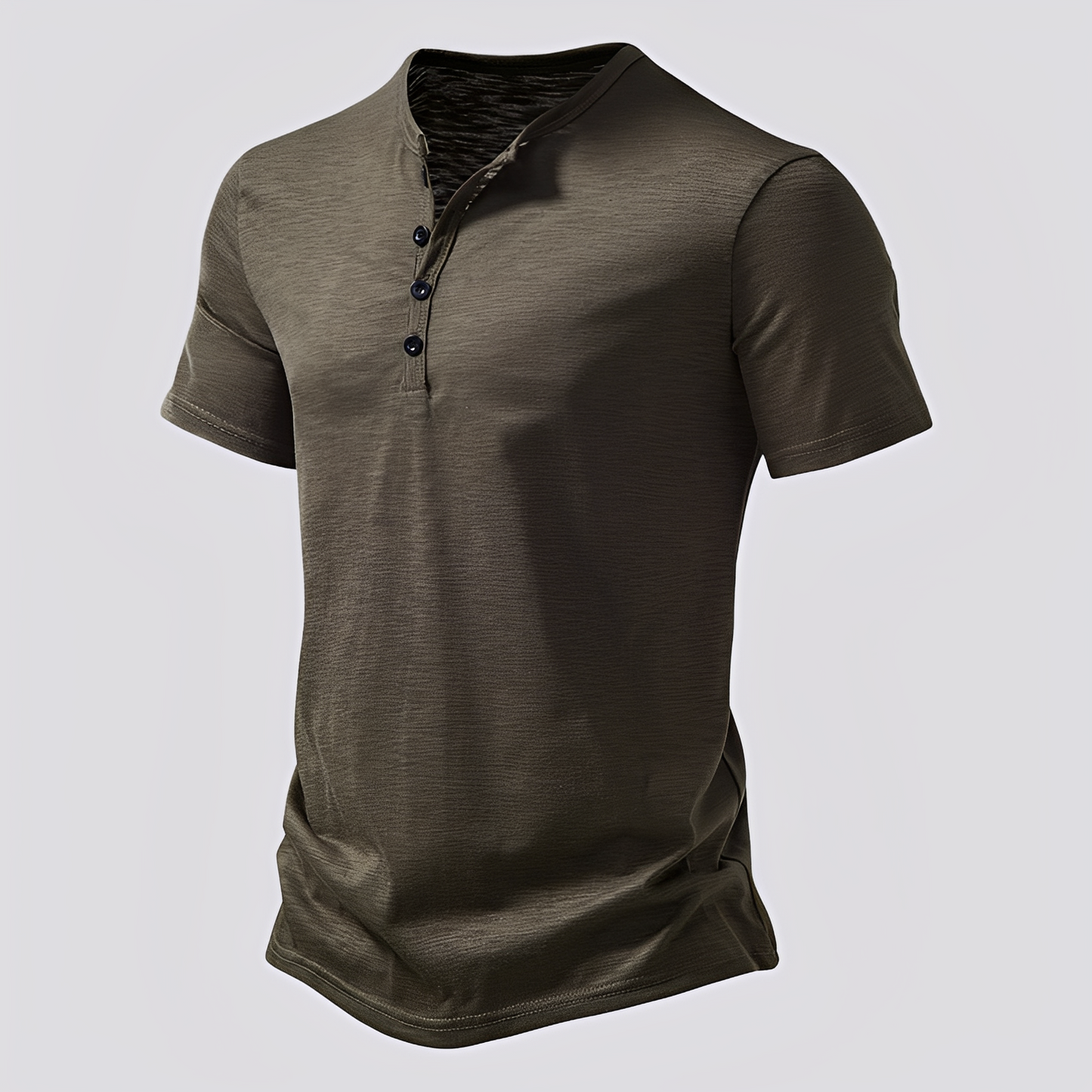 David - Herren-T-Shirt im komfortablen Design mit Knöpfen