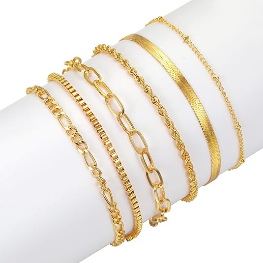 Paige – Set von 6 Armbändern mit mehreren Schichten