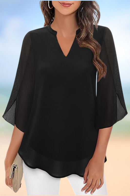 Celeste - Elegante Bluse mit offenen Ärmeln