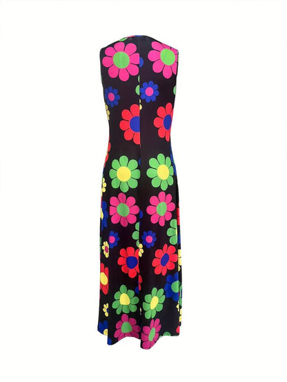 Grace - V-Ausschnitt-Kleid mit Blumendruck
