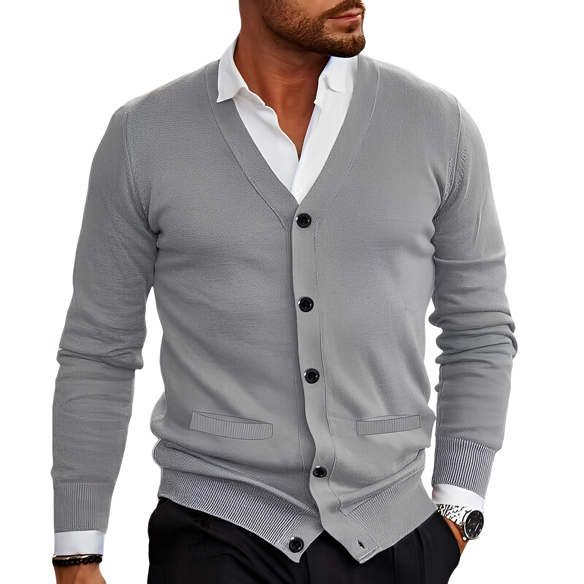 Holden - Bequeme und warme Knopfjacke